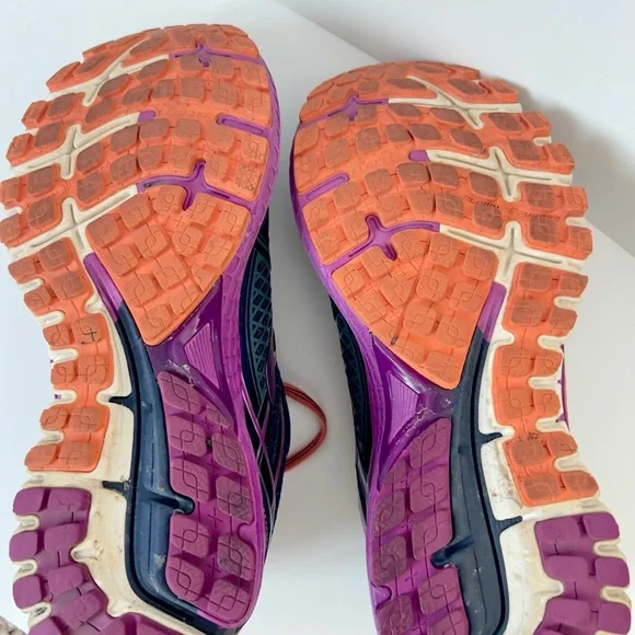 Brooks Adrenaline GTS 15 Women's Purple Orange Navy Athletic Running Shoes Sz 10 - Picture 6 of 7